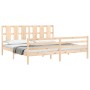 Estructura de cama con cabecero madera maciza 200x200 cm de vidaXL, Camas y somieres - Ref: Foro24-3194136, Precio: 151,88 €,...