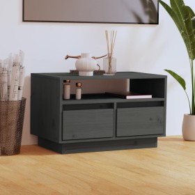 Mueble de TV de madera maciza de pino gris 60x35x37 cm de vidaXL, Muebles TV - Ref: Foro24-813427, Precio: 51,75 €, Descuento: %