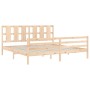 Estructura de cama con cabecero madera maciza 200x200 cm de vidaXL, Camas y somieres - Ref: Foro24-3194136, Precio: 151,88 €,...