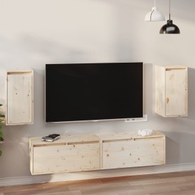 Armario de pared 2 uds madera maciza de pino 30x30x60 cm de vidaXL, Estantes y estanterías - Ref: Foro24-813486, Precio: 82,9...
