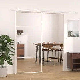 ESG glass and aluminum sliding door white 90x205 cm by vidaXL, Doors for the home - Ref: Foro24-151660, Price: 163,37 €, Disc...