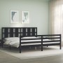Estructura de cama con cabecero madera maciza negro 200x200 cm de vidaXL, Camas y somieres - Ref: Foro24-3194140, Precio: 181...
