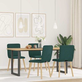 Sillas de comedor 4 unidades tela verde oscuro en Sillas de comedor | Comprar online en Foru.es