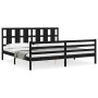 Estructura de cama con cabecero madera maciza negro 200x200 cm de vidaXL, Camas y somieres - Ref: Foro24-3194140, Precio: 181...