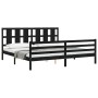 Estructura de cama con cabecero madera maciza negro 200x200 cm de vidaXL, Camas y somieres - Ref: Foro24-3194140, Precio: 181...