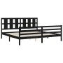 Estructura de cama con cabecero madera maciza negro 200x200 cm de vidaXL, Camas y somieres - Ref: Foro24-3194140, Precio: 181...