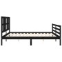 Estructura de cama con cabecero madera maciza negro 200x200 cm de vidaXL, Camas y somieres - Ref: Foro24-3194140, Precio: 181...