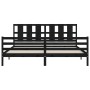 Estructura de cama con cabecero madera maciza negro 200x200 cm de vidaXL, Camas y somieres - Ref: Foro24-3194140, Precio: 181...