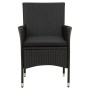 Juego de comedor de jardín 3 pzas con cojines ratán PE negro de vidaXL, Conjuntos de jardín - Ref: Foro24-3094865, Precio: 28...