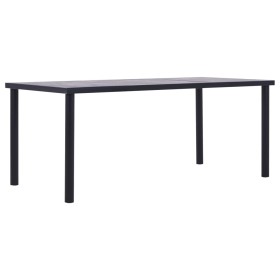 Mesa de comedor de MDF negro y gris hormigón 200x100x75 cm en Mesas de comedor | Comprar online en Foru.es