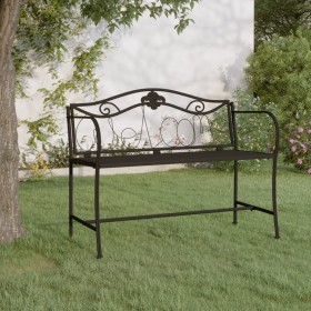 Banco de jardín de dos plazas 104 cm acero negro de vidaXL, Bancos de jardín - Ref: Foro24-318831, Precio: 132,76 €, Descuent...
