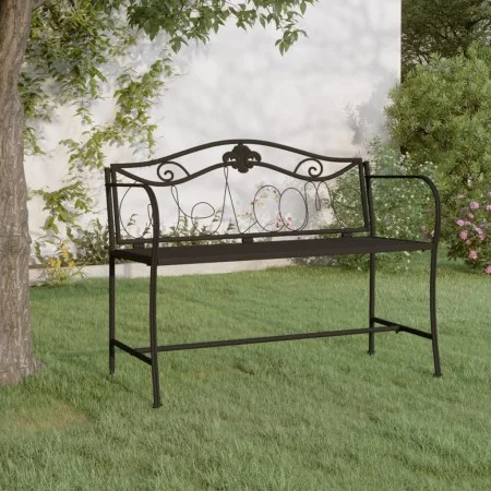 Banco de jardín de dos plazas 104 cm acero negro de vidaXL, Bancos de jardín - Ref: Foro24-318831, Precio: 130,22 €, Descuent...