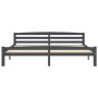 Estructura de cama madera maciza pino gris oscuro 200x200 cm de vidaXL, Camas y somieres - Ref: Foro24-322095, Precio: 121,31...