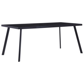 Mesa de comedor de vidrio templado negro 160x80x75 cm en Mesas de comedor | Comprar online en Foru.es