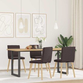 Sillas de comedor 4 unidades tela marrón oscuro en Sillas de comedor | Comprar online en Foru.es