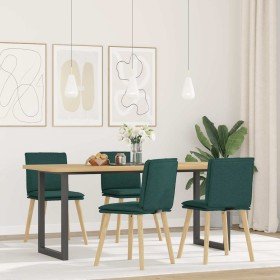 Sillas de comedor 4 unidades tela verde oscuro en Sillas de comedor | Comprar online en Foru.es