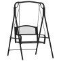 Banco mecedor de acero negro 124 cm de vidaXL, Bancos de jardín - Ref: Foro24-318832, Precio: 223,80 €, Descuento: %