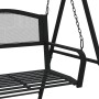 Banco mecedor de acero negro 124 cm de vidaXL, Bancos de jardín - Ref: Foro24-318832, Precio: 223,80 €, Descuento: %
