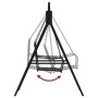 Banco mecedor de acero negro 124 cm de vidaXL, Bancos de jardín - Ref: Foro24-318832, Precio: 223,80 €, Descuento: %