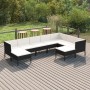 Set muebles de jardín 9 pzas y cojines ratán sintético negro de vidaXL, Conjuntos de jardín - Ref: Foro24-3094432, Precio: 82...