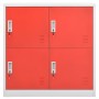Armarios taquilla 2 uds de acero gris y rojo 90x45x92,5 cm de vidaXL, Taquillas y armarios de almacenamiento - Ref: Foro24-30...