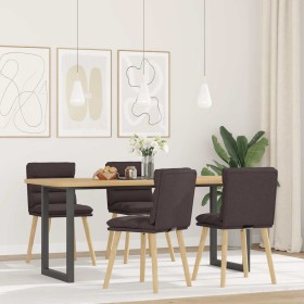 Sillas de comedor 4 unidades tela marrón oscuro en Sillas de comedor | Comprar online en Foru.es