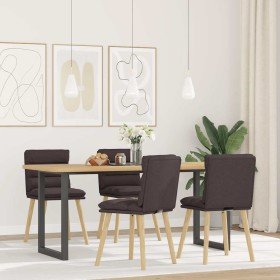 Sillas de comedor 4 unidades tela marrón oscuro en Sillas de comedor | Comprar online en Foru.es