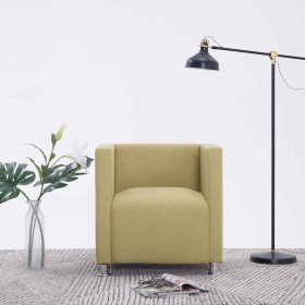 Sillón en forma de cubo de tela verde en Sillones | Comprar online en Foru.es