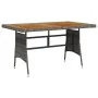 Mesa de jardín ratán PE y acacia maciza gris 130x70x72 cm de vidaXL, Mesas de jardín - Ref: Foro24-318696, Precio: 143,68 €, ...