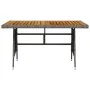 Mesa de jardín ratán PE y acacia maciza gris 130x70x72 cm de vidaXL, Mesas de jardín - Ref: Foro24-318696, Precio: 143,68 €, ...
