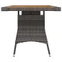Mesa de jardín ratán PE y acacia maciza gris 130x70x72 cm de vidaXL, Mesas de jardín - Ref: Foro24-318696, Precio: 143,68 €, ...