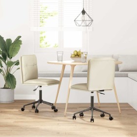 Sillas de comedor 2 unidades cuero sintético crema en Sillas de comedor | Comprar online en Foru.es