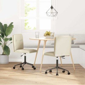 Sillas de comedor 2 unidades cuero sintético crema en Sillas de comedor | Comprar online en Foru.es