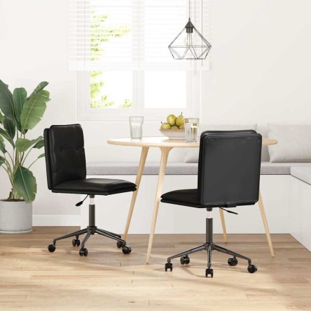 Sillas de comedor 2 unidades cuero sintético negro en Sillas de comedor | Comprar online en Foru.es