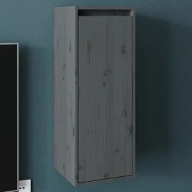 Armario de pared de madera maciza de pino gris 30x30x80 cm de vidaXL, Estantes y estanterías - Ref: Foro24-813499, Precio: 48...