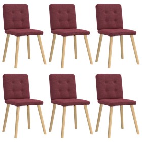 Sillas de comedor 6 unidades tela rojo tinto en Sillas de comedor | Comprar online en Foru.es