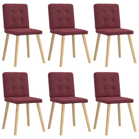 Sillas de comedor 6 unidades tela rojo tinto en Sillas de comedor | Comprar online en Foru.es