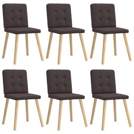Sillas de comedor 6 unidades tela marrón oscuro en Sillas de comedor | Comprar online en Foru.es