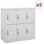 Armarios taquilla 5 uds de acero gris claro 90x45x92,5 cm de vidaXL, Taquillas y armarios de almacenamiento - Ref: Foro24-309...