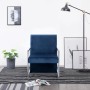 Sillón con patas cromadas de terciopelo azul en Sillones | Comprar online en Foru.es