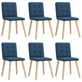 Sillas de comedor 6 unidades tela azul en Sillas de comedor | Comprar online en Foru.es