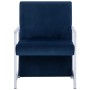Sillón con patas cromadas de terciopelo azul en Sillones | Comprar online en Foru.es