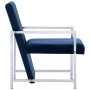 Sillón con patas cromadas de terciopelo azul en Sillones | Comprar online en Foru.es