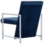 Sillón con patas cromadas de terciopelo azul en Sillones | Comprar online en Foru.es