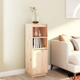 Hoher Massivholz-Pinienholz-Schrank 37x34x110 cm von vidaXL, Sideboards - Ref: Foro24-813515, Preis: 67,18 €, Rabatt: %