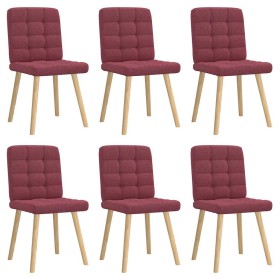 Sillas de comedor 6 unidades tela rojo tinto en Sillas de comedor | Comprar online en Foru.es