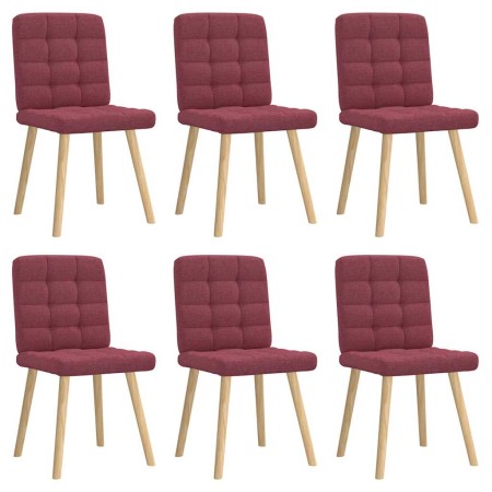 Sillas de comedor 6 unidades tela rojo tinto en Sillas de comedor | Comprar online en Foru.es