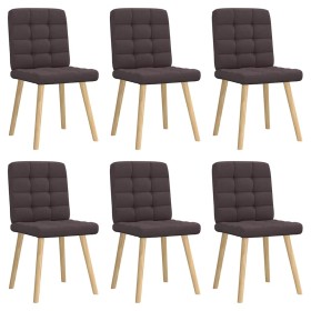 Sillas de comedor 6 unidades tela marrón oscuro en Sillas de comedor | Comprar online en Foru.es