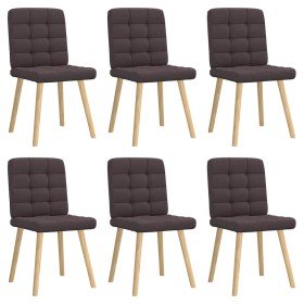 Sillas de comedor 6 unidades tela marrón oscuro en Sillas de comedor | Comprar online en Foru.es