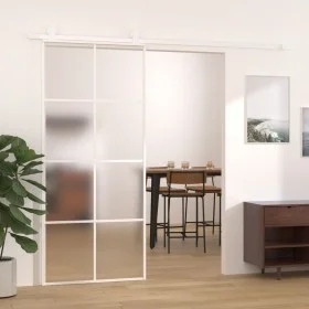 Schiebetür ESG Glas und Aluminium weiß 90x205 cm von vidaXL, Türen für zu Hause - Ref: Foro24-151673, Preis: 213,64 €, Rabatt: %